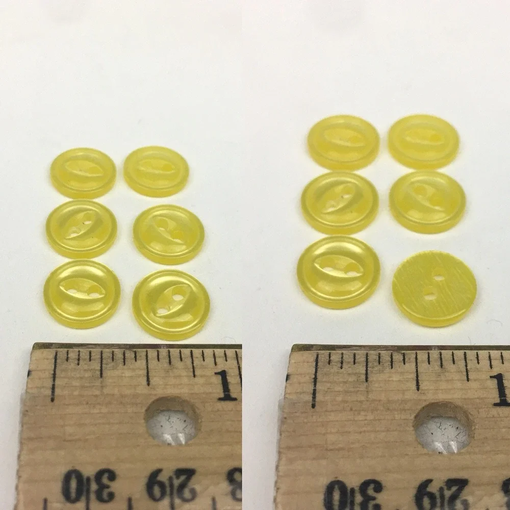 Mixed Sets of Small Yellow Buttons Shank Back 2 and 4 Hole Vintage Craft Art Sew
